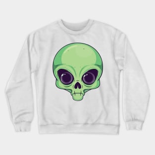 Green Alien Head Crewneck Sweatshirt